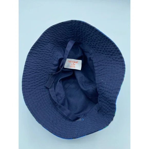 Cat and Jack Kids Bucket Hat Blue Whale Narwhal Print 12-18 Months - Picture 5 of 6